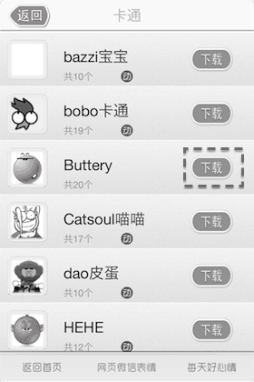 WeChat(微信QQ)で使えるエモティコンのアプリ：动画表情控 (2)